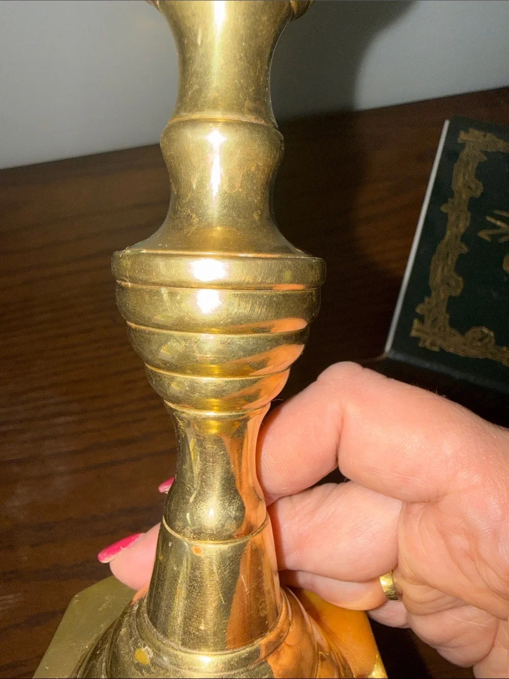 Vintage Stamped Rostand Brass Beehive Diamond Taper Candle Holders 9 inches Tall